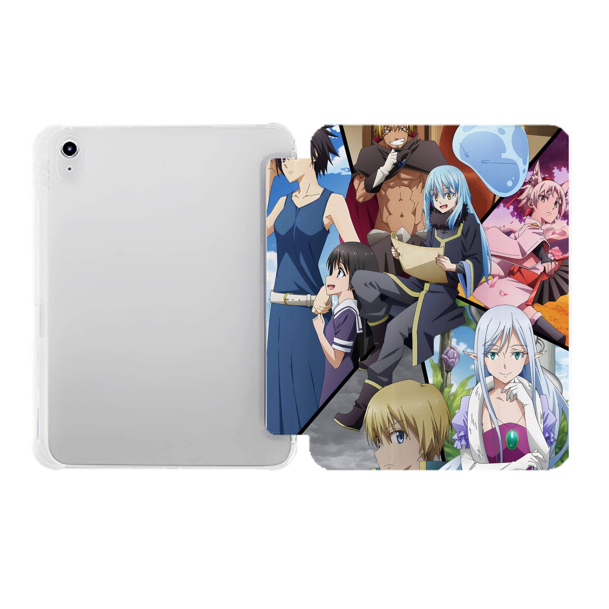 （画像用） 転スラ Regarding Reincarnated to Slime IPad ケース ペン収納付き 三つ折りスタンド PUレザー×シリコン 対応機種9.5/10.5/10.9インチ